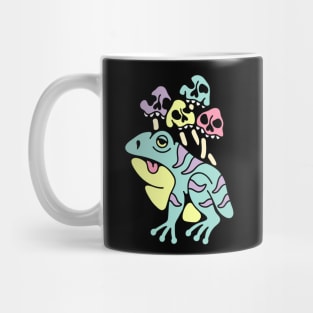 Frog and mushrooms skull Mug